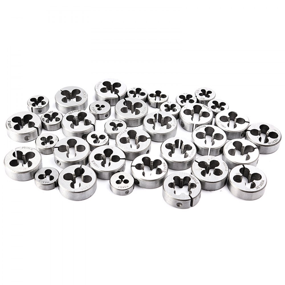 VEVOR Juego de Machos y Matrices, Juego de Machos y Matrices Métricos,110 Piezas Tungsteno, Herramienta de Roscado y Roscado de Tungsteno para Máquinas Herramienta/Módulos de Precisión/Transformadores