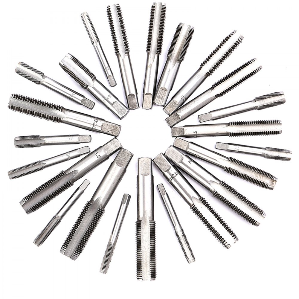 VEVOR Juego de Machos y Matrices, Juego de Machos y Matrices Métricos,110 Piezas Tungsteno, Herramienta de Roscado y Roscado de Tungsteno para Máquinas Herramienta/Módulos de Precisión/Transformadores
