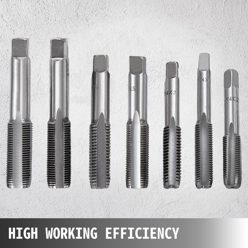 VEVOR Juego de Machos y Matrices, Juego de Machos y Matrices Métricos,110 Piezas Tungsteno, Herramienta de Roscado y Roscado de Tungsteno para Máquinas Herramienta/Módulos de Precisión/Transformadores