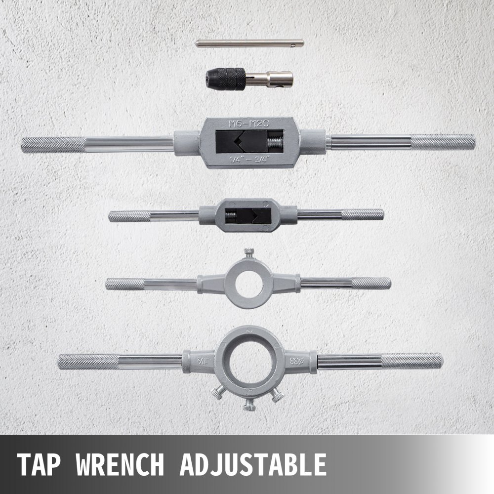 VEVOR Juego de Machos y Matrices, Juego de Machos y Matrices Métricos,110 Piezas Tungsteno, Herramienta de Roscado y Roscado de Tungsteno para Máquinas Herramienta/Módulos de Precisión/Transformadores