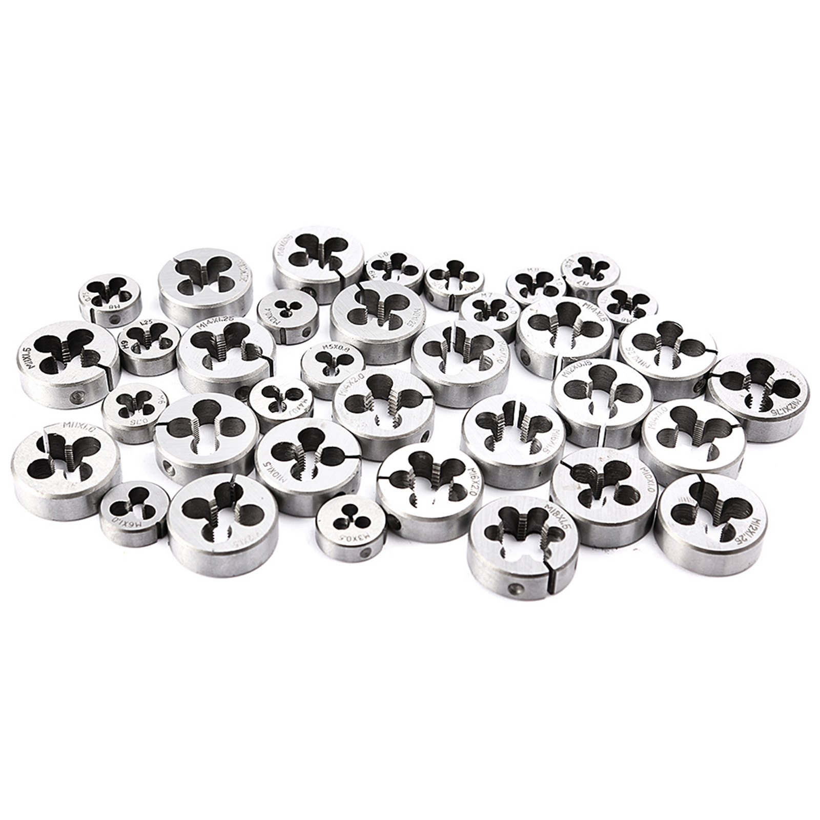 VEVOR Juego de Machos y Matrices, Juego de Machos y Matrices Métricos,110 Piezas Tungsteno, Herramienta de Roscado y Roscado de Tungsteno para Máquinas Herramienta/Módulos de Precisión/Transformadores