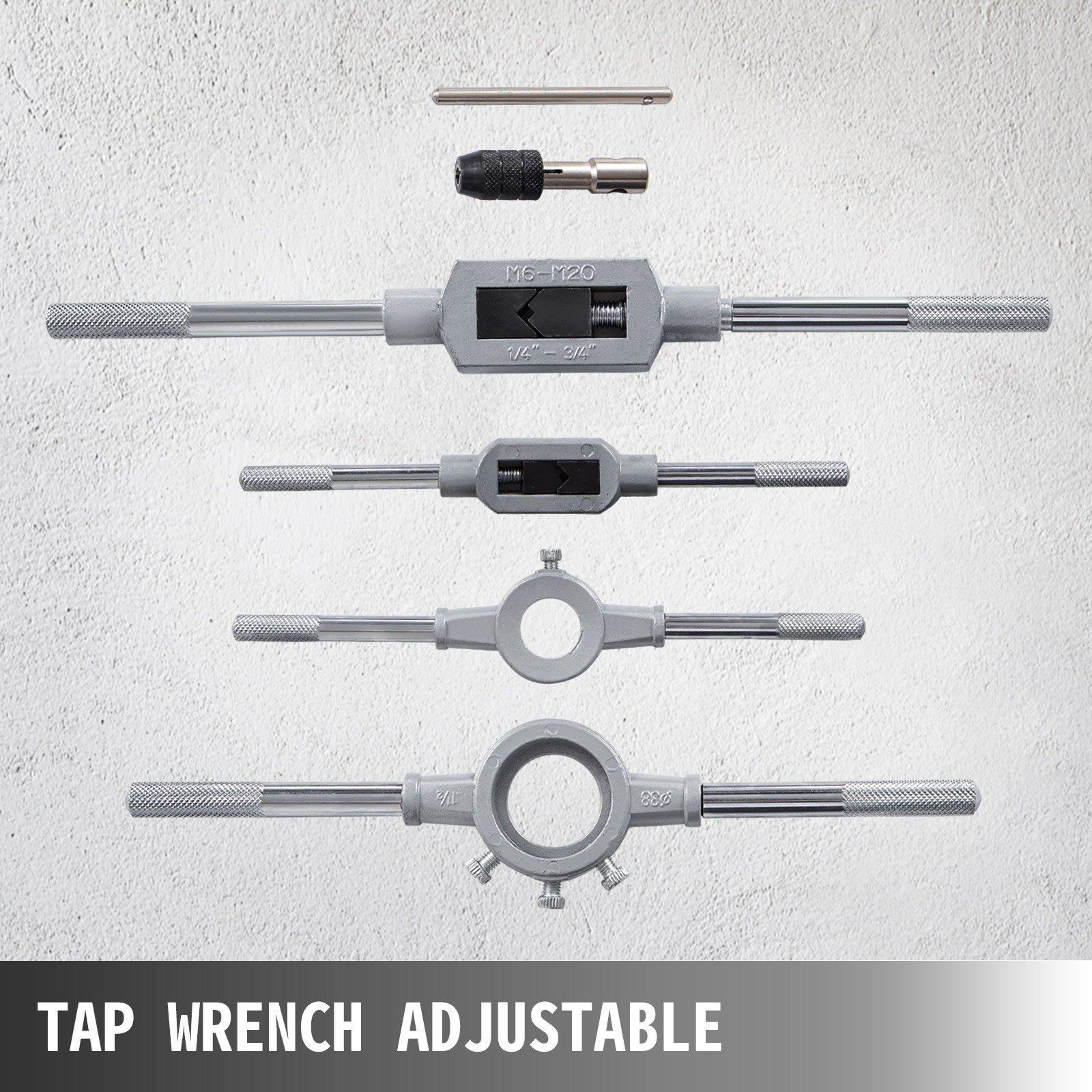 VEVOR Juego de Machos y Matrices, Juego de Machos y Matrices Métricos,110 Piezas Tungsteno, Herramienta de Roscado y Roscado de Tungsteno para Máquinas Herramienta/Módulos de Precisión/Transformadores