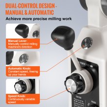 VEVOR Alimentación de potencia del eje Z para fresadora, par de 450 in-lb, velocidad de rotación ajustable de 0-200 RPM, alimentador de molino de alimentación de mesa eléctrica de 120 V, para Bridgeport algunos molinos tipo rodilla con un diámetro de eje final de 5/8