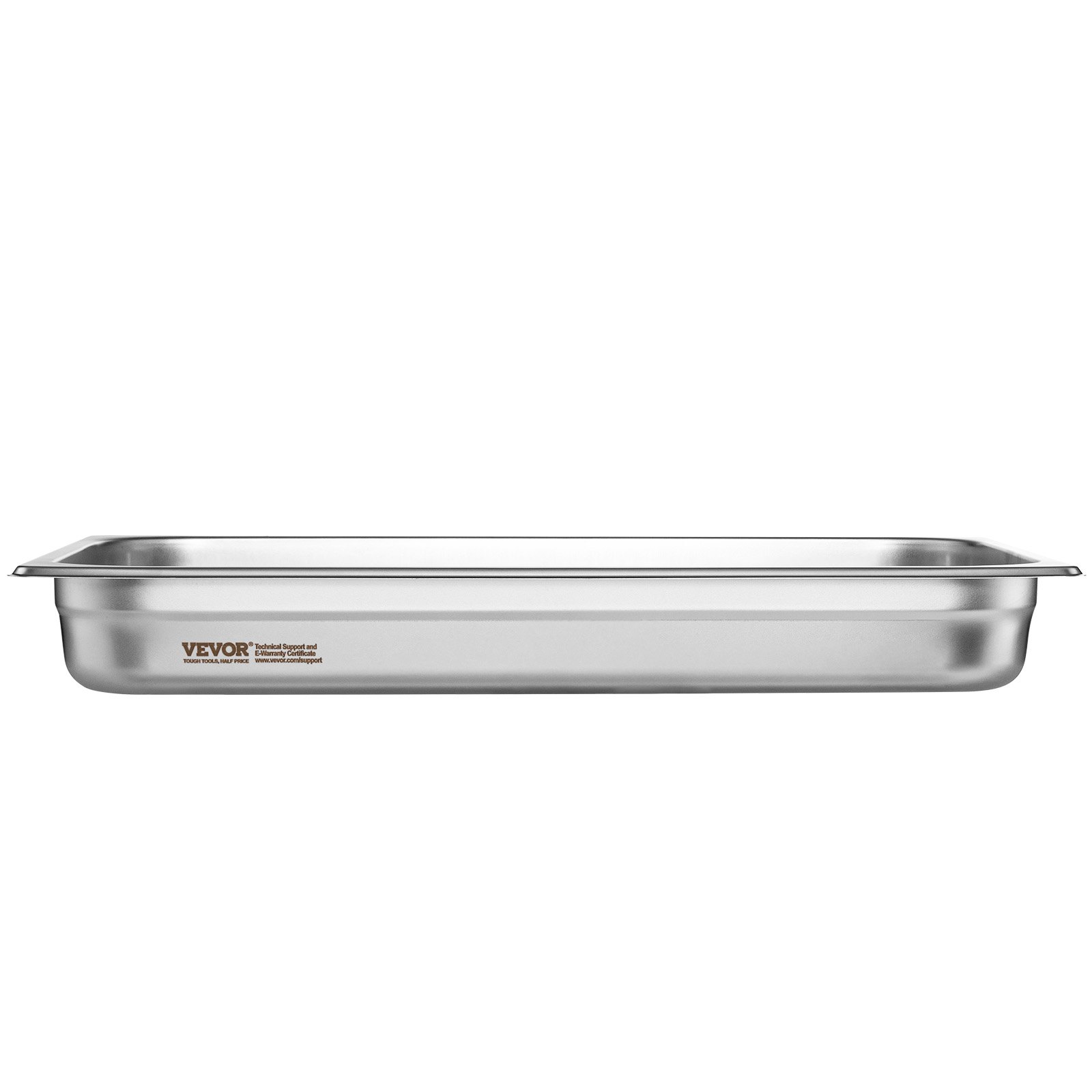 Paquete de 6 bandejas para hoteles VEVOR, bandeja de vapor antiatascos de tamaño completo, bandeja de acero inoxidable de 0,8 mm de grosor para mesas de vapor de restaurantes, bandeja comercial de 6,35 cm de profundidad, bandeja para almacenamiento de alimentos para catering, para uso industrial y científico.