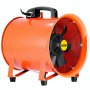 Extractor VEVOR naranja con aspas y tirador de color negro, con un diseño robusto.