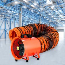 VEVOR ventilador industrial extractor de 12 pulgadas (5 m) ventilador de escape portátil de alta rotación de 5 m