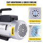 Bomba de vacío VEVOR de 12 CFM y 1 HP para aire acondicionado de una etapa, 110 V, 5 PA, refrigerante de alto vacío, herramienta neumática HVAC, bomba de vacío de paletas rotativas para evacuación de automóviles (1 etapa, 12 CFM)