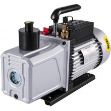 VEVOR Bomba de vacío 12CFM 1 HP Bomba de vacío de aire acondicionado de una sola etapa 110V 5PA Ultimate Vacuum Refrigerante HVAC Air Tool Bomba de vacío de paletas rotativas para evacuación de vacío de automóviles (1 etapa, 12CFM)