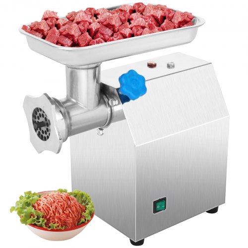 VEVOR Picadora de Carne 850W Automática 250kg/h con 2 Placas Molienda Acero