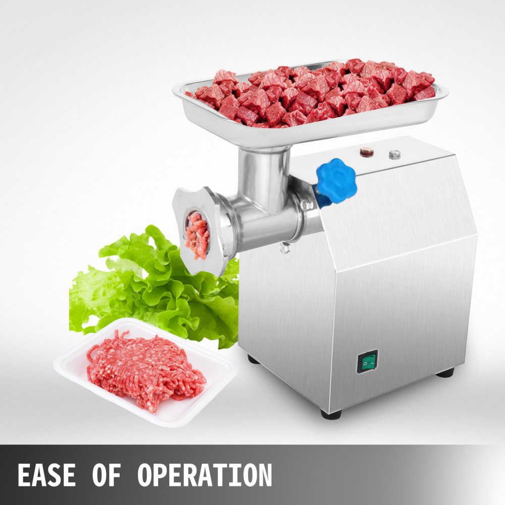 VEVOR Picadora de Carne 850W Automática 250kg/h con 2 Placas Molienda Acero