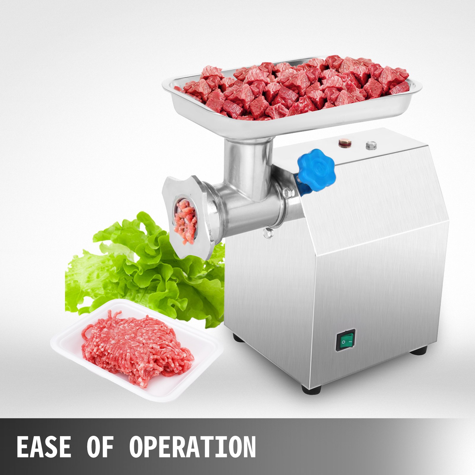 VEVOR Picadora de Carne 850W Automática 250kg/h con 2 Placas Molienda Acero