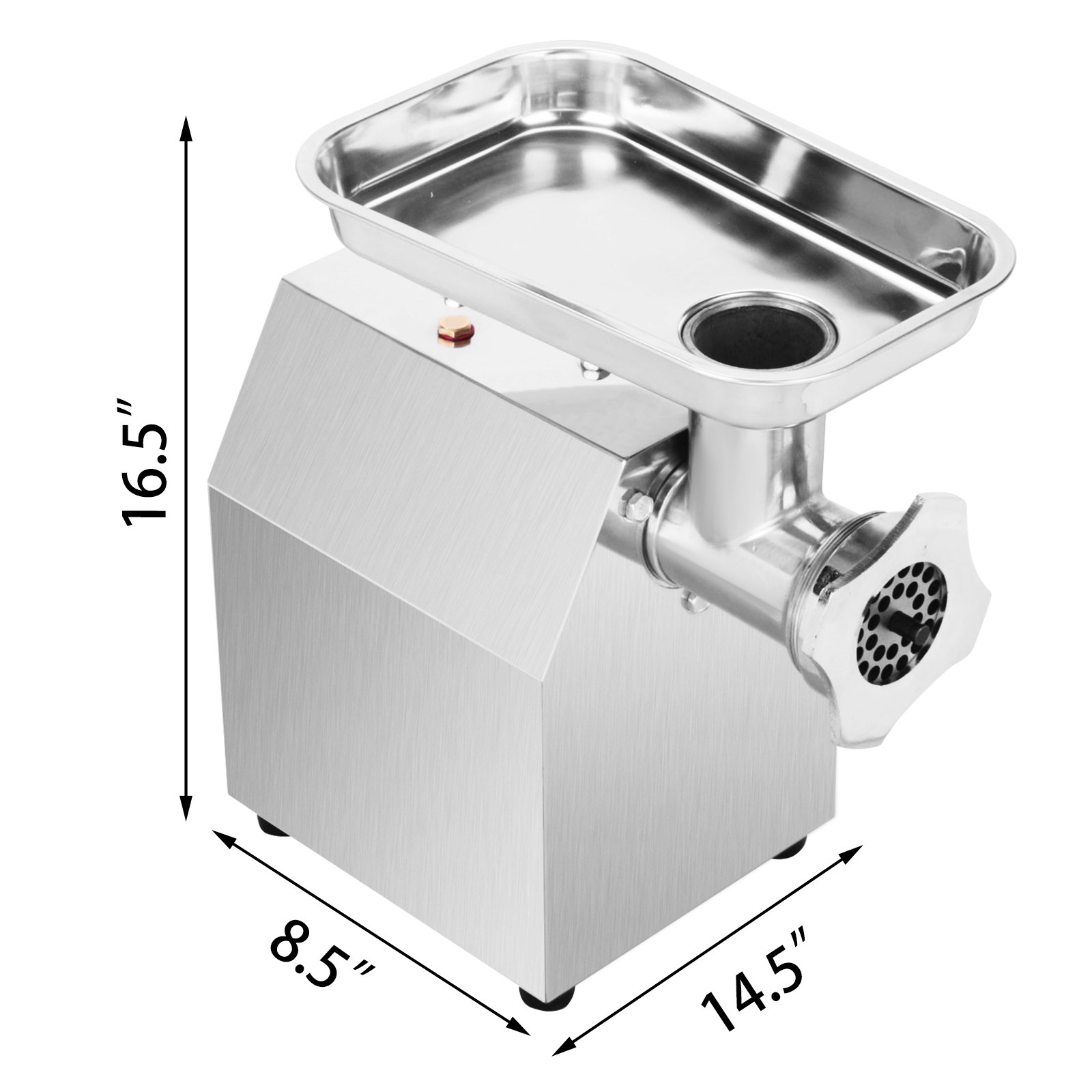 VEVOR Picadora de Carne 850W Automática 250kg/h con 2 Placas Molienda Acero
