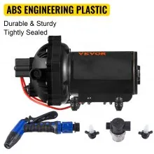 Bomba de agua VEVOR RV 5.3 GPM 5.5 galones por minuto Bomba de agua de 12 V Bomba de diafragma automática de 70 PSI con manguera en espiral de 25 pies Bombas de lavado para barcos Caravana Rv Marine Yacht