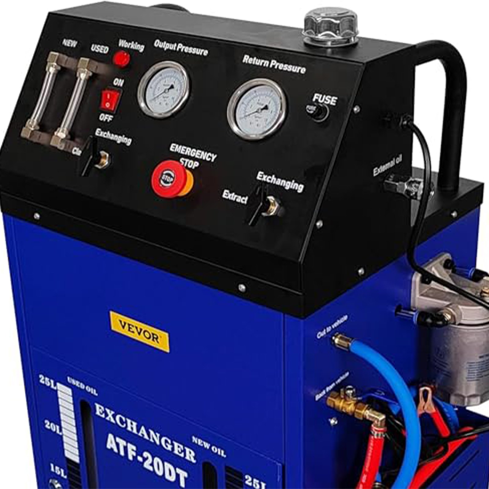 VEVOR Máquina de Descarga DC 12 V 0-60PSI Intercambiador de Fluido de Transmisión Automática Máquina de Descarga de Transmisión de Servicio Pesado para Automóviles Pequeños de Gasolina y Diésel