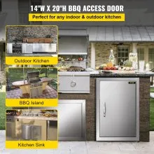 VEVOR Puerta de Cocina al Aire Libre Puerta de BBQ de 36 x 50 cm Acceso Simple