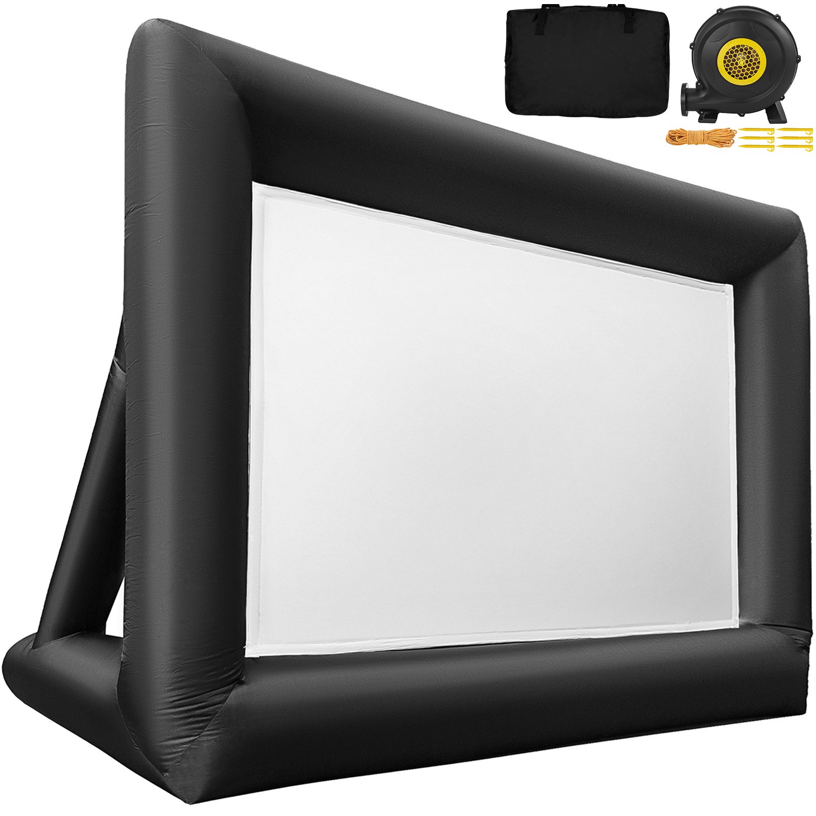 Pantalla de película inflable VEVOR, 16 pies, pantalla de proyector inflable enorme portátil, soplador de aire incluido, pantalla de película inflable para interior y exterior
