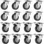Ruedas giratorias VEVOR Ruedas giratorias de 5 pulgadas x 1-1/4 pulgadas Juego de 16 ruedas industriales resistentes Todas giratorias Todas las ruedas de freno Antideslizante Sin marca