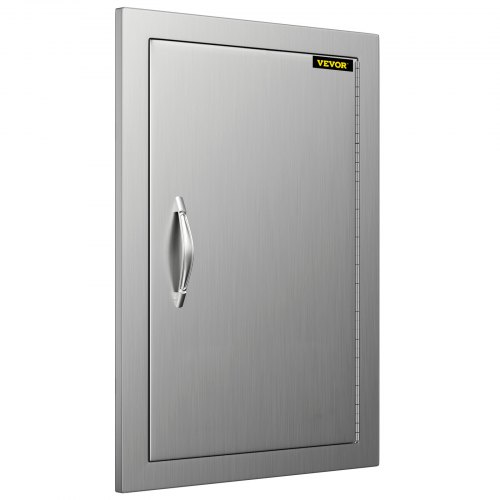 Puerta de acceso para barbacoa VEVOR de 17 pulgadas de ancho x 24 pulgadas de alto, puerta de barbacoa individual vertical de acero inoxidable, puertas de cocina al aire libre para isla de barbacoa, estación de parrilla, gabinete al aire libre