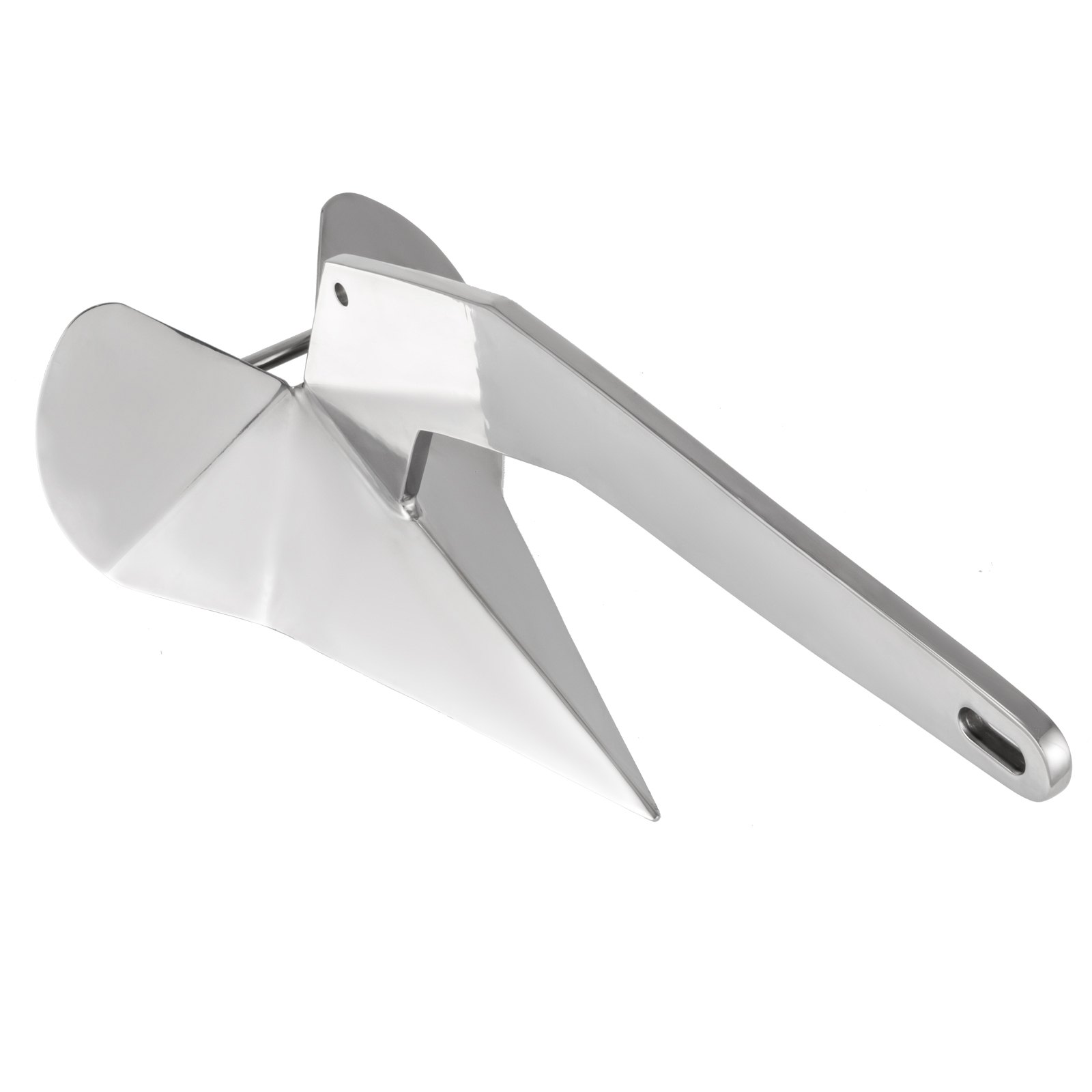 Ancla de barco VEVOR con acabado en acero inoxidable, que presenta un diseño estilo fluke.