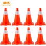 Conos de tráfico VEVOR (paquete de 8), 45 cm, PVC naranja, con collar reflectante, para entrenamiento de estacionamiento en carretera.