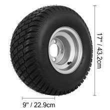 18x9.50-8 Go Kart Tire Rim Wheel Assembly Zero Turn 18/950-8 1070LB Capacidad