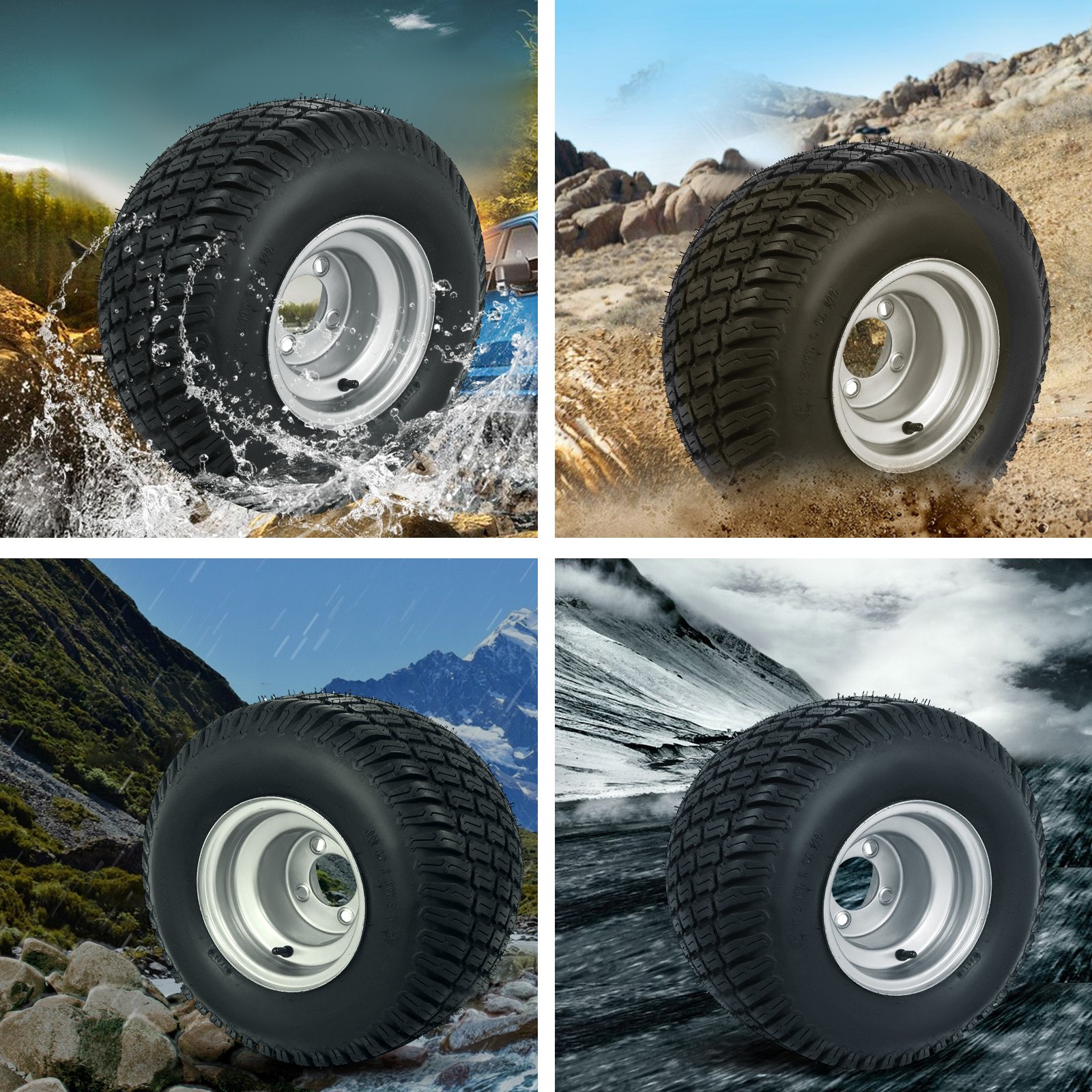 18x9.50-8 Go Kart Tire Rim Wheel Assembly Zero Turn 18/950-8 1070LB Capacidad
