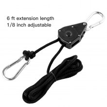 VEVOR Grow Light Hanger Rope Clip Hanger 3 pares de trinquetes de cuerda de 1/8 pulgadas y 6 pies