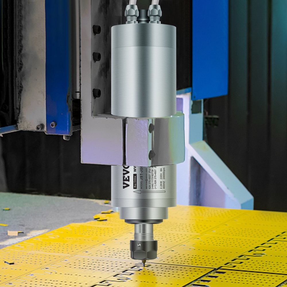 Motor de husillo VEVOR 2.2KW Motor de husillo CNC refrigerado por agua 2HP ER20 Motor de fresado CNC 8000-24000 R/min para fresadora PCB