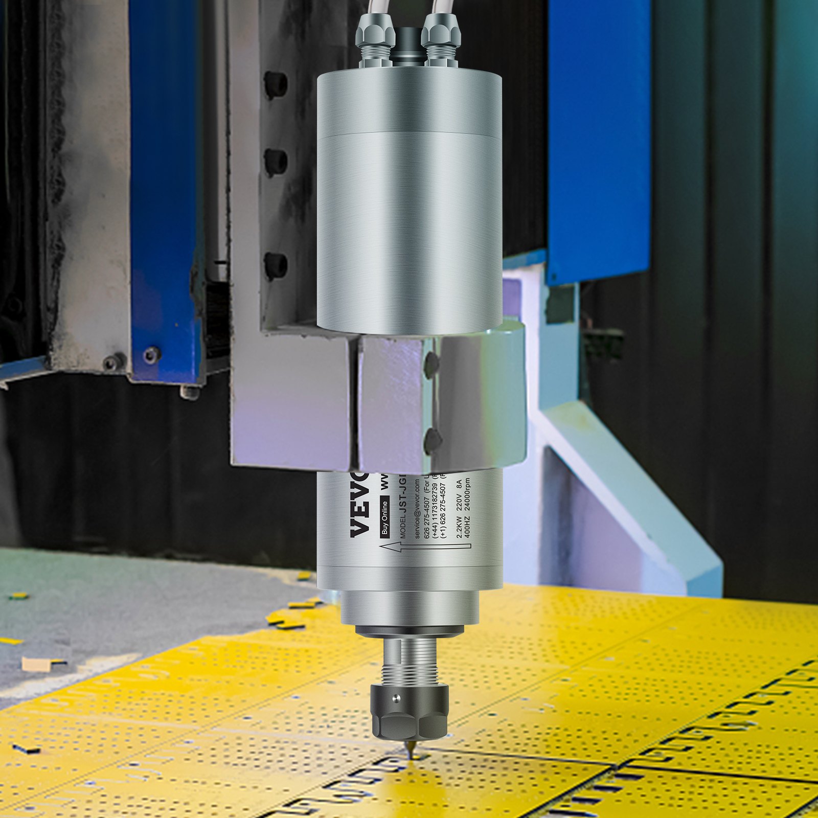 Motor de husillo VEVOR 2.2KW Motor de husillo CNC refrigerado por agua 2HP ER20 Motor de fresado CNC 8000-24000 R/min para fresadora PCB