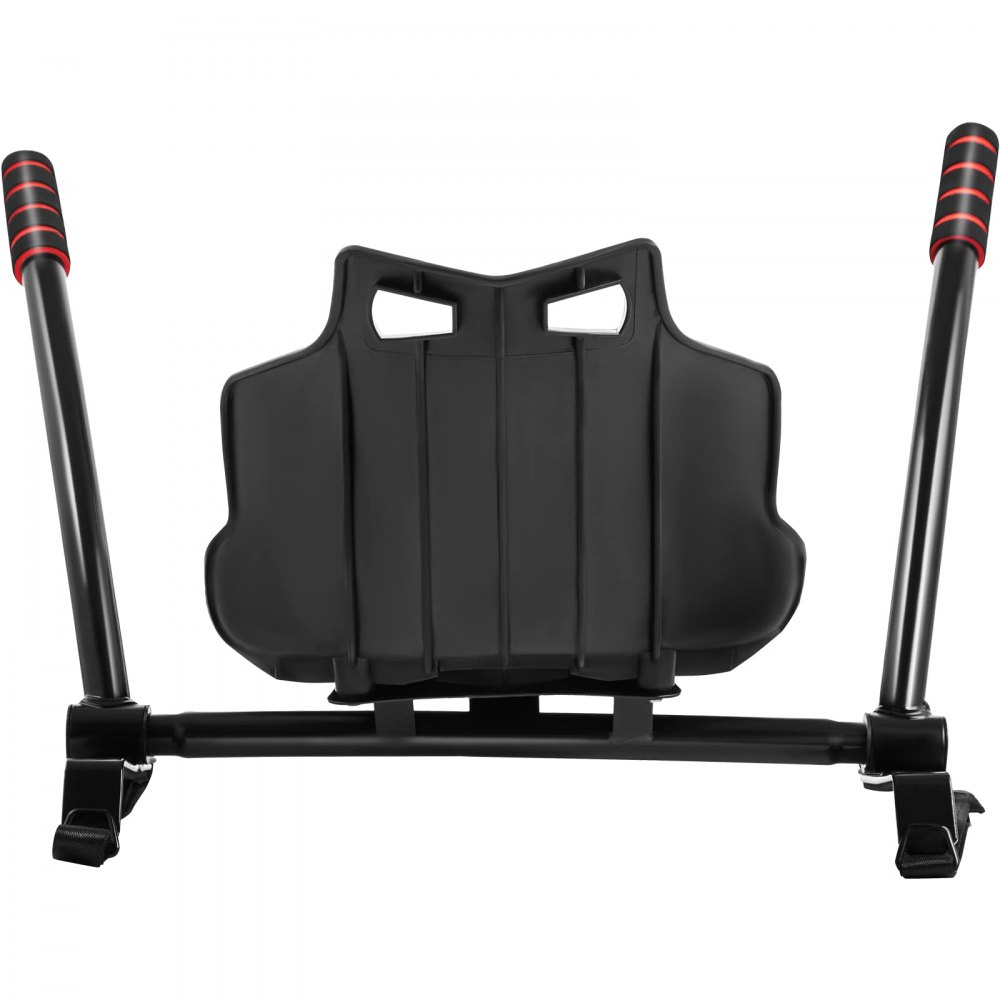 Asiento de hoverboard VEVOR negro con asas de rayas rojas y marco resistente.