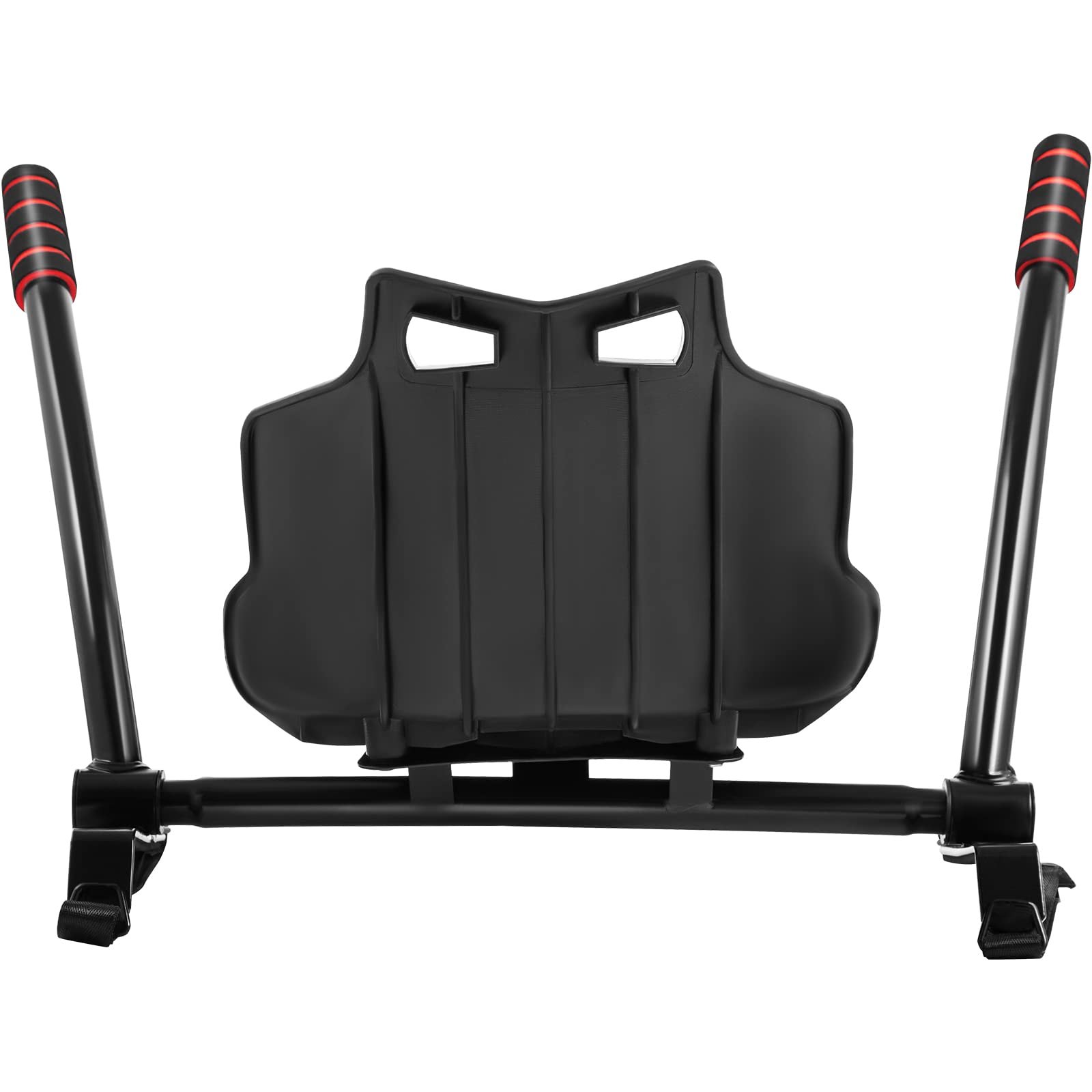 Asiento de hoverboard VEVOR negro con asas de rayas rojas y marco resistente.
