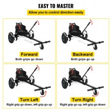 VEVOR Hoverboard Seat Attachment 6.5" 8" 10" Hoverboard Go-Kart Attachment para niños y adultos con marco de longitud ajustable