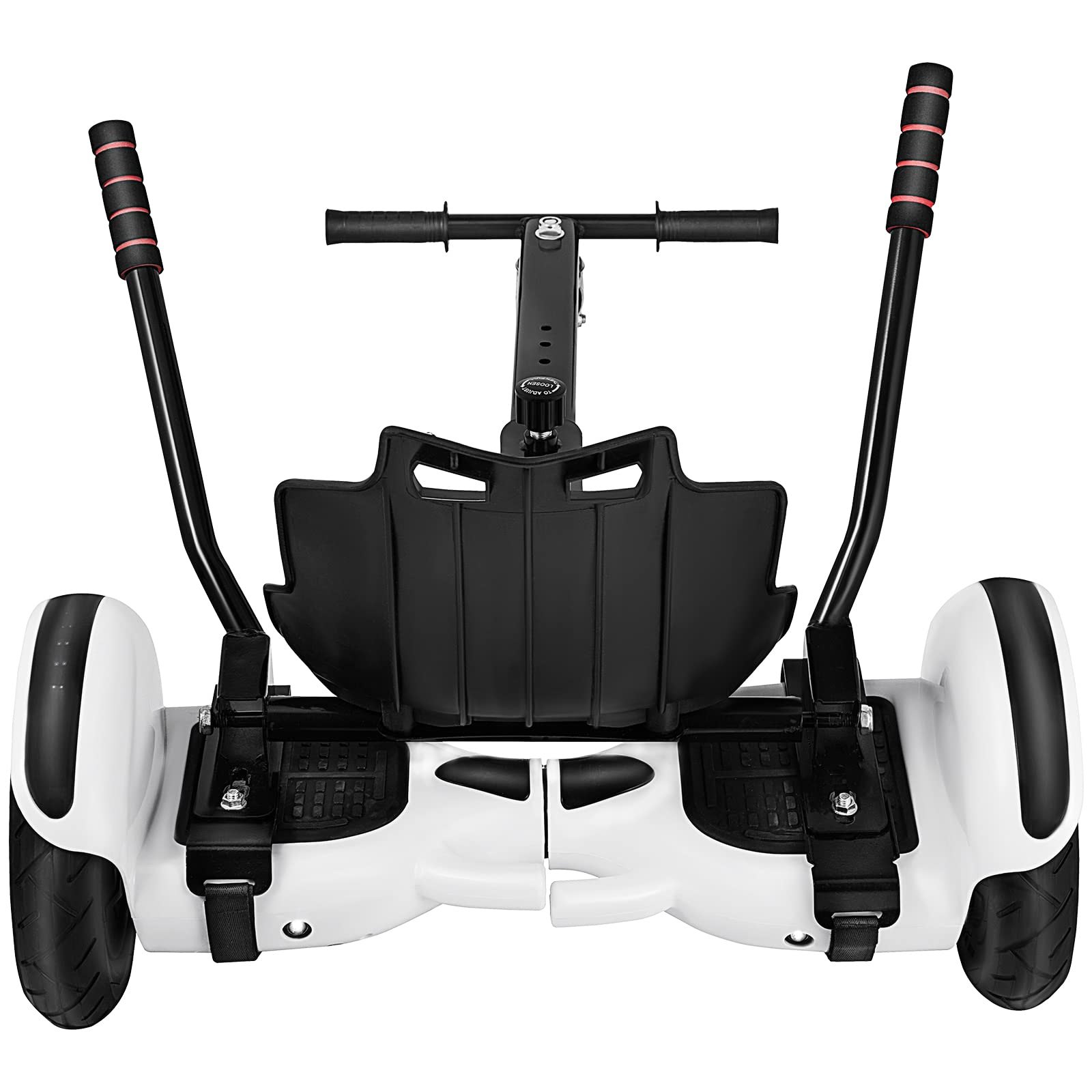 Accesorio de kart aerodeslizador VEVOR con asiento y manijas negros, base de aerodeslizador blanca.