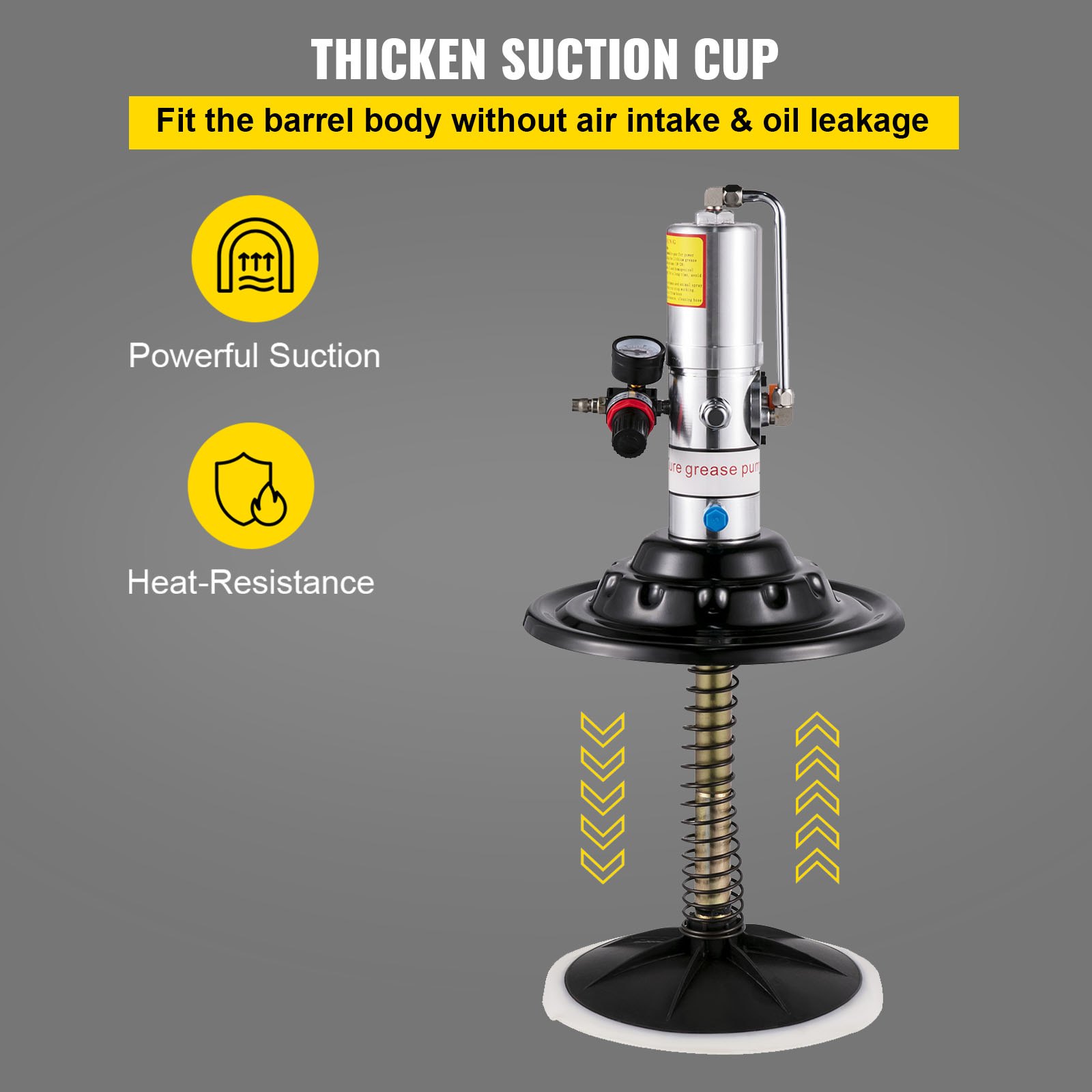 Bomba neumática de grasa de alta presión de 5 galones con manguera de 15 pies