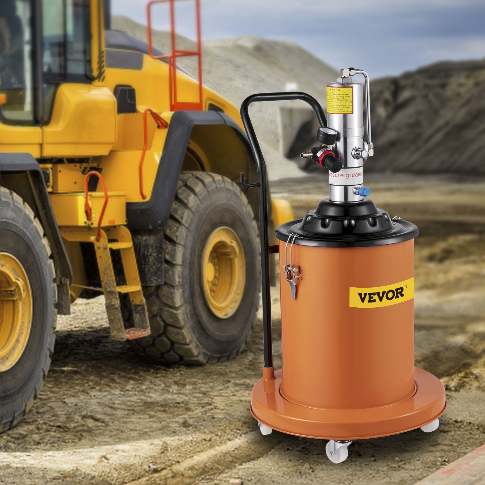 Bomba neumática de grasa de alta presión de 5 galones con manguera de 15 pies