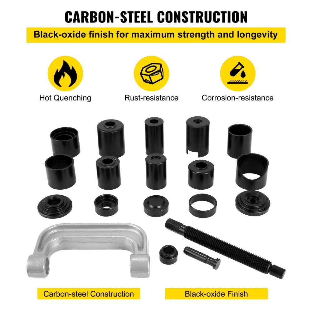 Kit de rótula VEVOR de acero al carbono con acabado de óxido negro, resistente al óxido y a la corrosión.