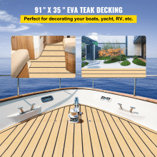 Hoja de teca de espuma EVA sintética para pisos, autoadhesivo para cubiertas de barcos, 35 "X 94" 6MM