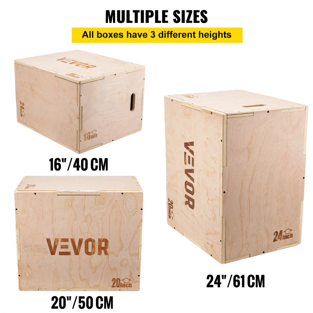 Caja de madera Plyo de 16x18x20 /16x20x24 pulgadas para gimnasio en casa,  caja pliométrica de Fitness, opción múltiple, 3 en 1, caja de salto de  madera resistente - AliExpress