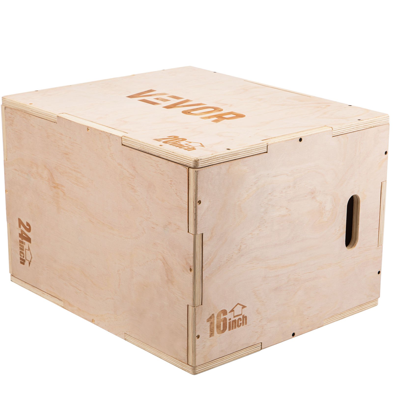 VEVOR 3 en 1 caja pliométrica de madera, caja pliométrica de salto, caja pliométrica fácil de montar para entrenadores de salto, entrenamiento y acondicionamiento (24/20/16 pulgadas)