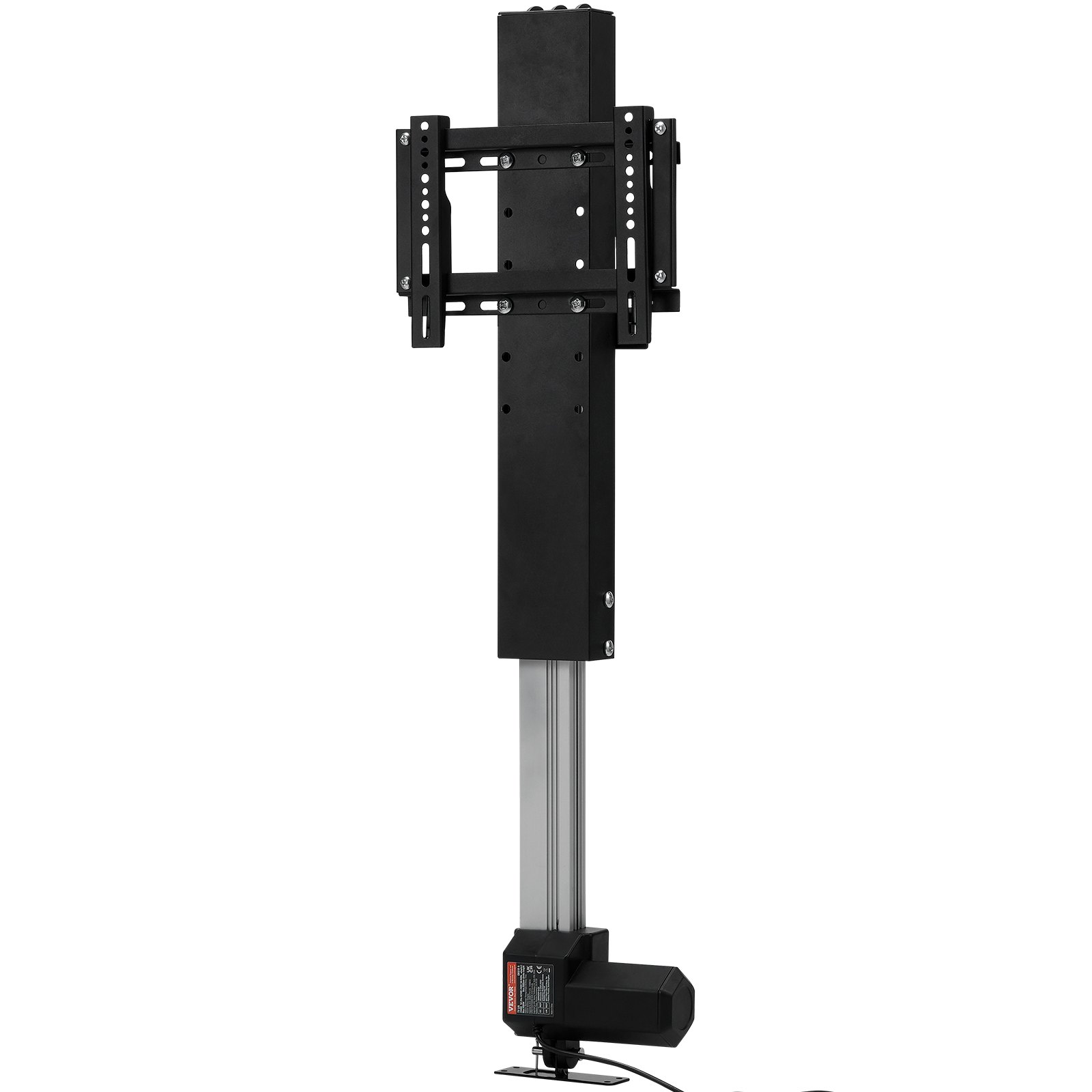 Elevador de TV motorizado VEVOR con soporte de montaje ajustable negro.