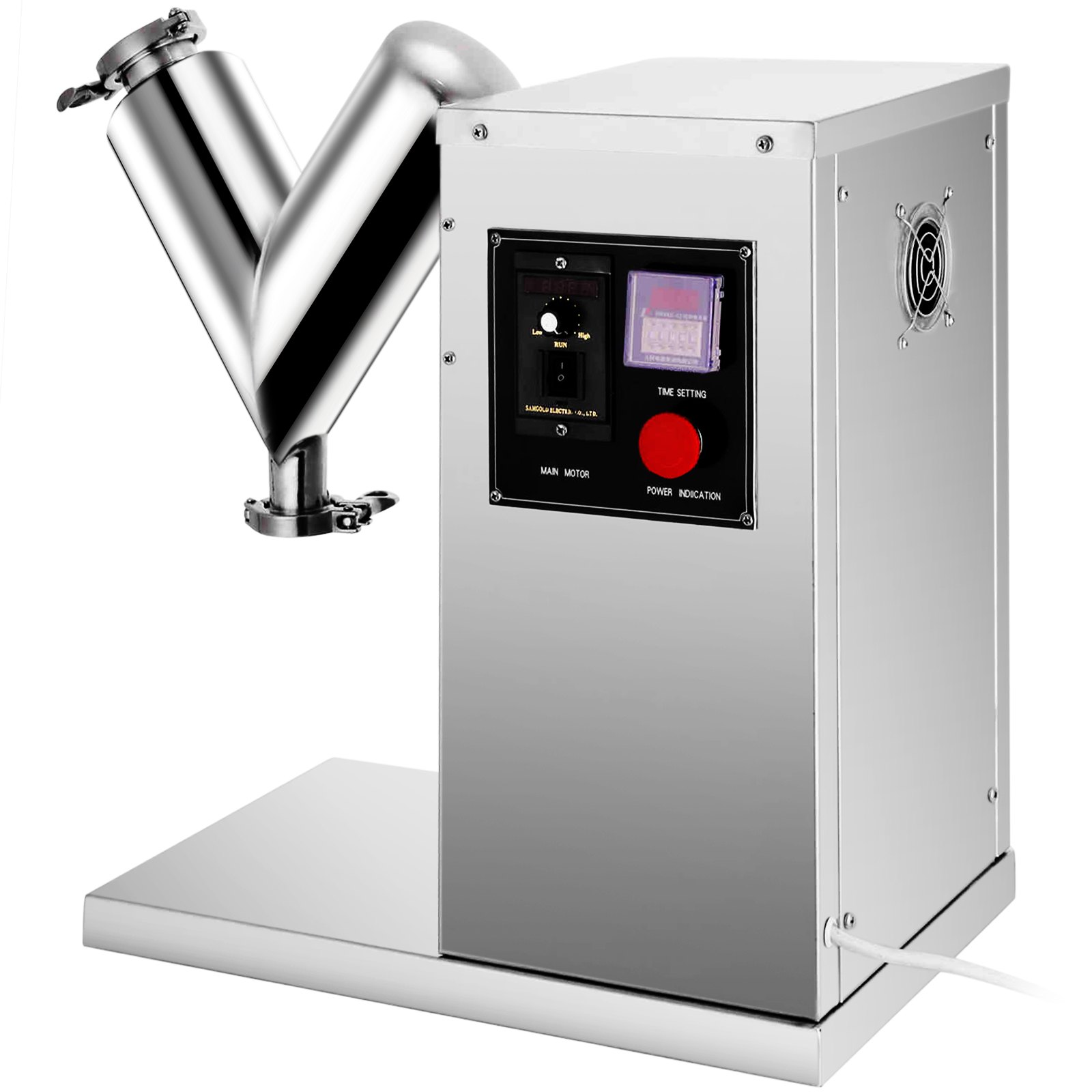 VEVOR VH-2, mezclador de 0,79 galones, velocidad de mezcla ajustable, máquina mezcladora de polvo tipo V, para té, hierbas, frijoles de arroz, 25,2 x 22,1 x 15,4 pulgadas, plateado
