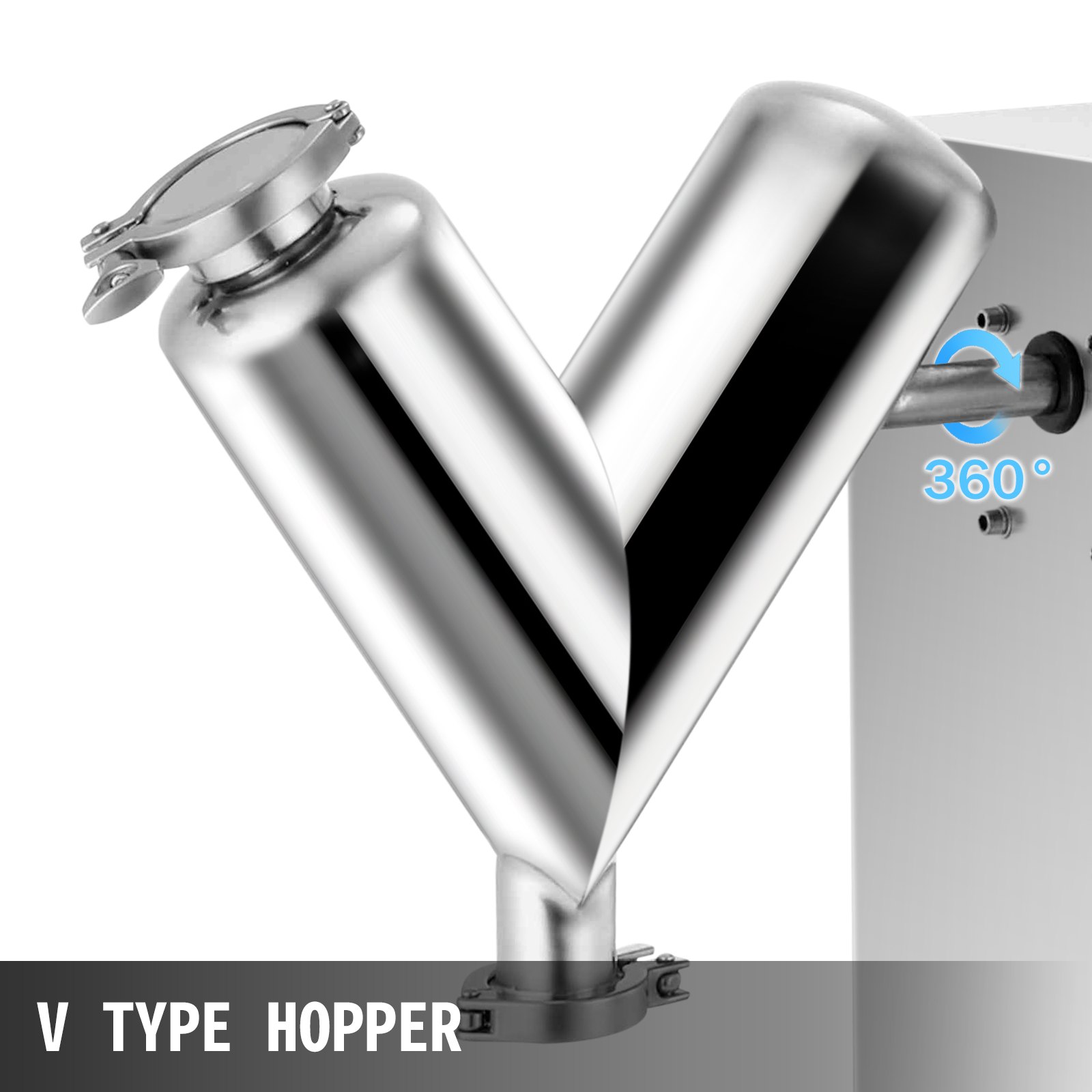 VEVOR VH-2, mezclador de 0,79 galones, velocidad de mezcla ajustable, máquina mezcladora de polvo tipo V, para té, hierbas, frijoles de arroz, 25,2 x 22,1 x 15,4 pulgadas, plateado