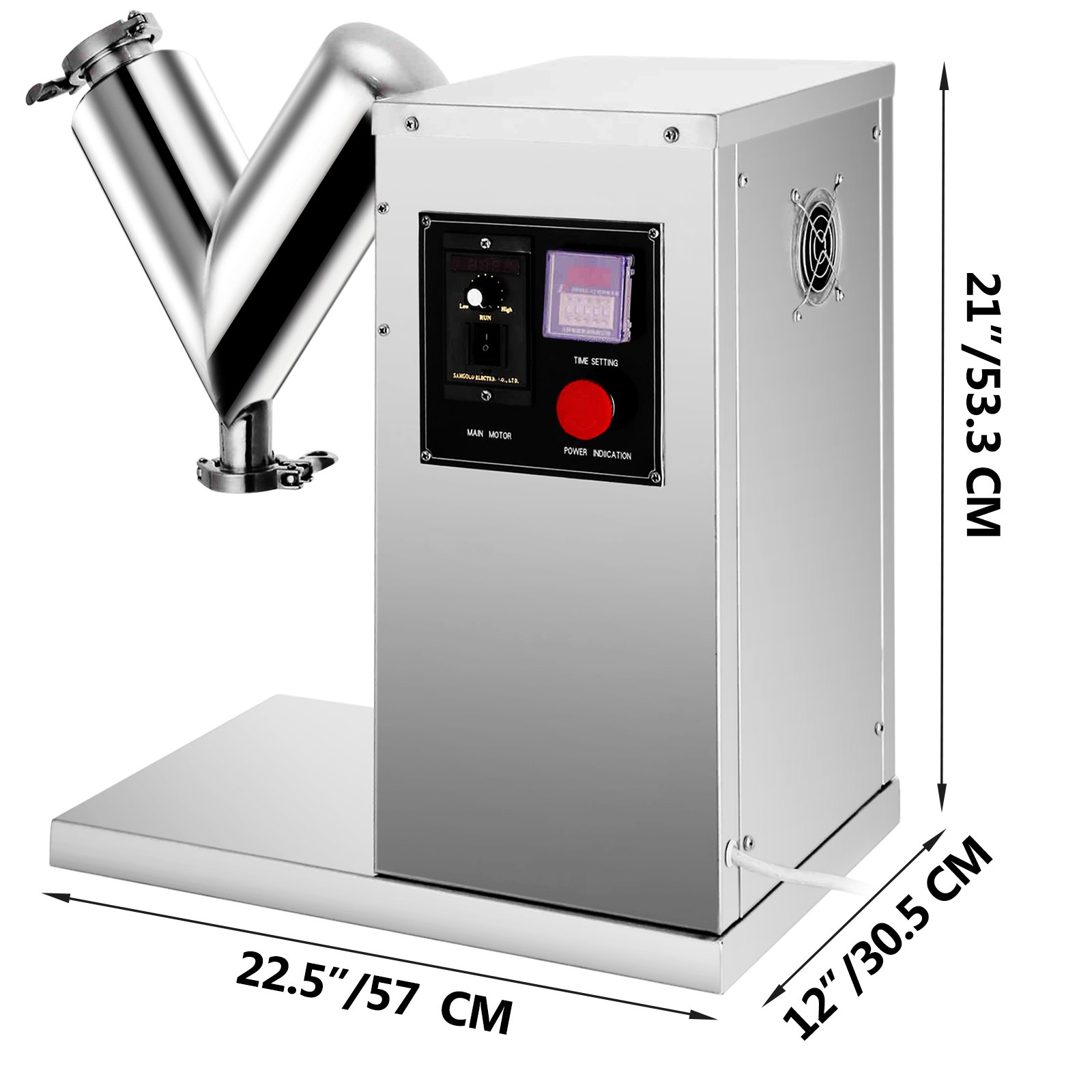 VEVOR VH-2, mezclador de 0,79 galones, velocidad de mezcla ajustable, máquina mezcladora de polvo tipo V, para té, hierbas, frijoles de arroz, 25,2 x 22,1 x 15,4 pulgadas, plateado