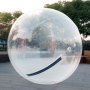 Bola zorb transparente VEVOR al aire libre con árboles al fondo.