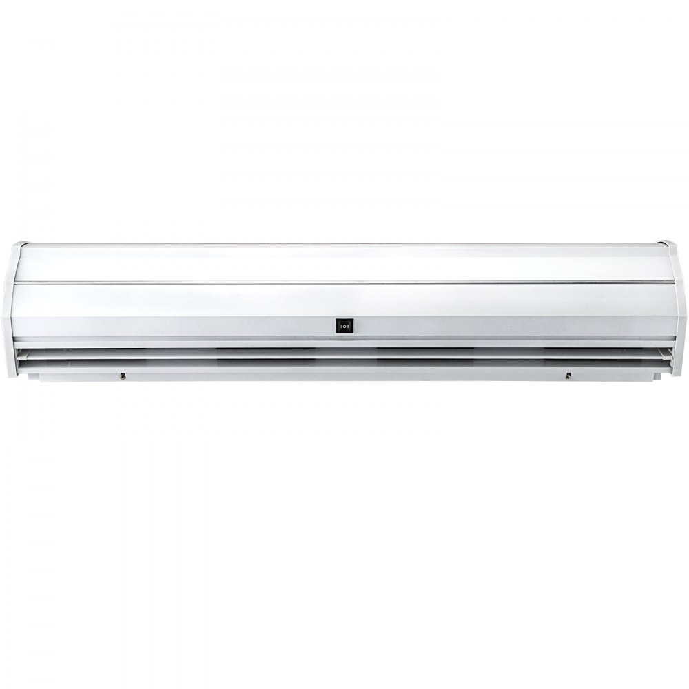 Cortina de aire VEVOR, elegante diseño blanco con interruptor de control central.