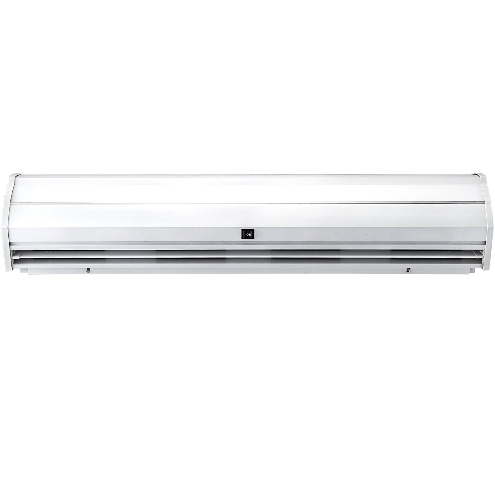 Cortina de aire VEVOR, elegante diseño blanco con interruptor de control central.