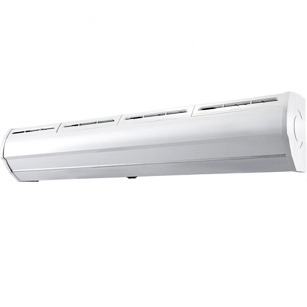 Cortina de aire VEVOR blanca con múltiples ventilaciones diseñadas para un flujo de aire eficiente.