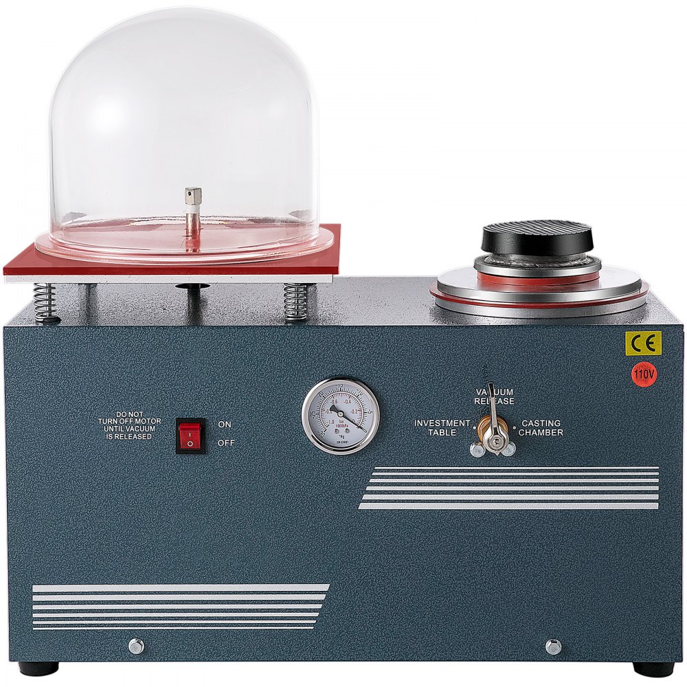 VEVOR Máquina de fundición al vacío de 2L con bomba de 3 CFM Máquina de fundición y inversión para matraces invertidos y moldes RTV