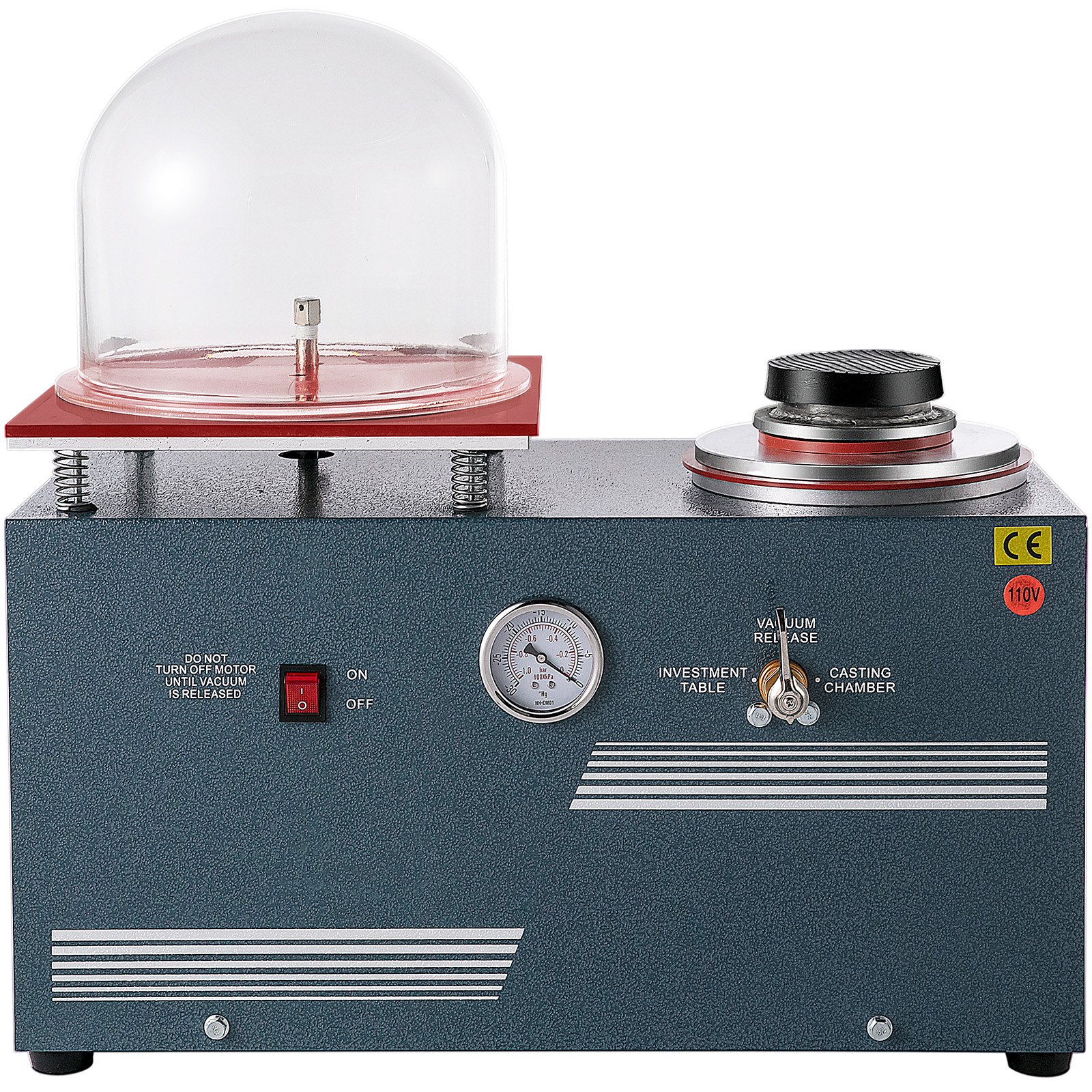 VEVOR Máquina de fundición al vacío de 2L con bomba de 3 CFM Máquina de fundición y inversión para matraces invertidos y moldes RTV