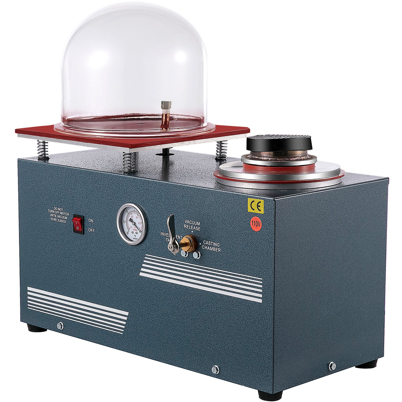 VEVOR Máquina de fundición al vacío de 2L con bomba de 3 CFM Máquina de fundición y inversión para matraces invertidos y moldes RTV